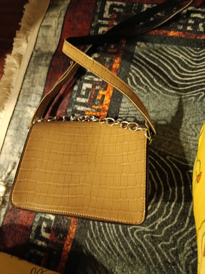 Kahverengi Krokodil Desenli Deri Kadın Çanta - Görsel 2