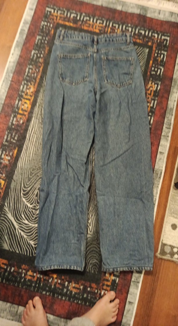 Kadın Mavi Baggy Denim Pantolon - Görsel 2