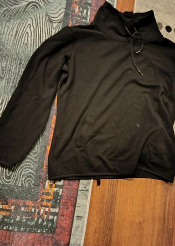 Erkek Siyah Yüksek Yakalı Sweatshirt - Görsel 2