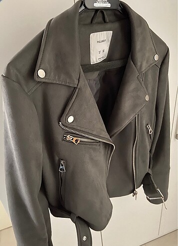 m Beden gri Renk Pull & Bear Biker Ceket