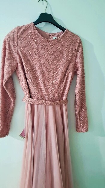 Tesettür Abiye Pembe