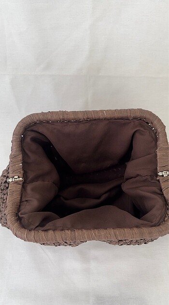  Beden kahverengi Renk Mango Model Clutch Çanta ????