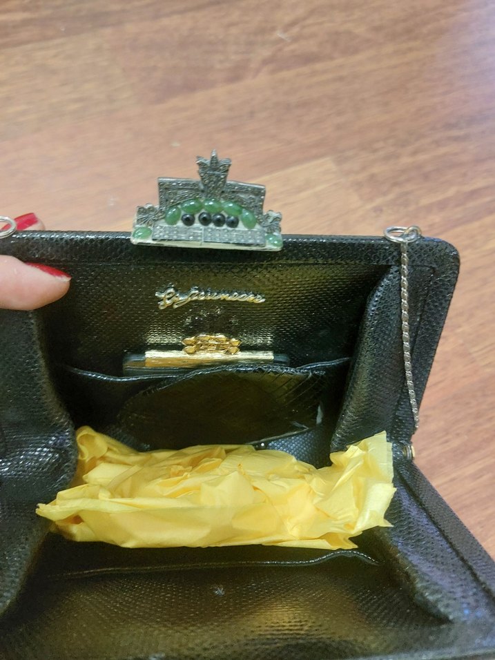 Koyu Siyah, Crocodil, Vintage Çanta - Görsel 2