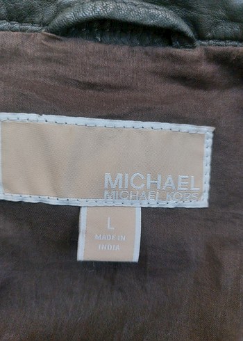 Michael Kors, Haki, Kemer Detaylı  Deri Ceket - Görsel 4