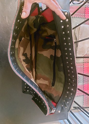 Deri, zımbalı Çanta - Görsel 6