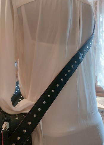 Deri, zımbalı Çanta - Görsel 4