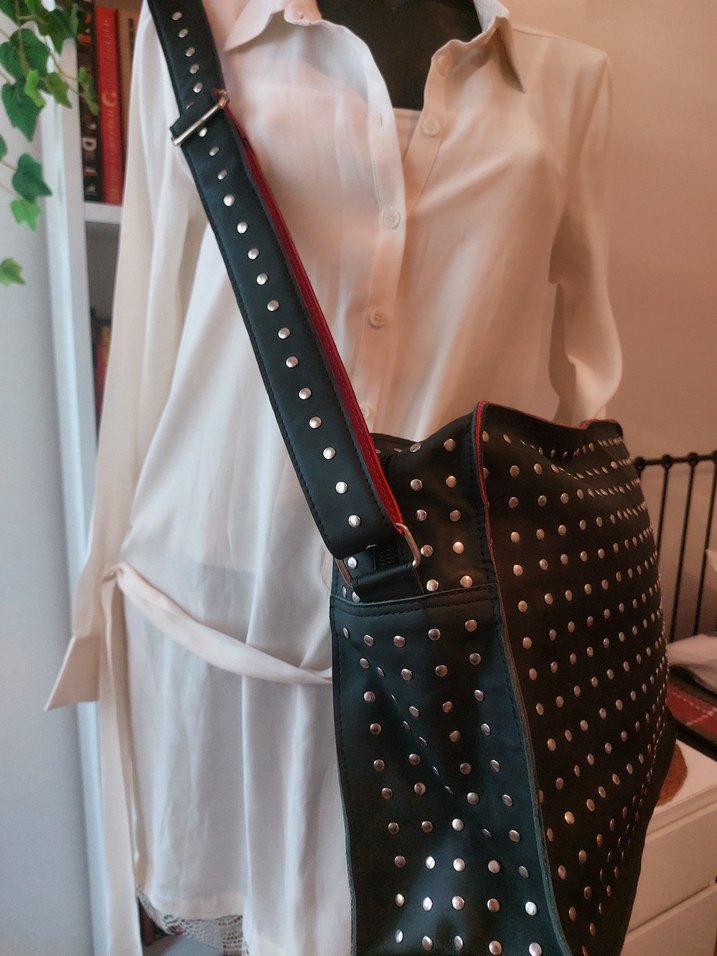 Deri, zımbalı Çanta - Görsel 3