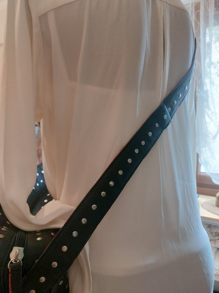 Deri, zımbalı Çanta - Görsel 4