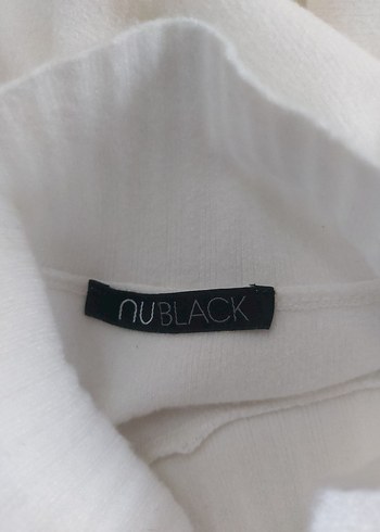 NU Black Beyaz Boğazlı Örgü Kadın Kazak - Görsel 4