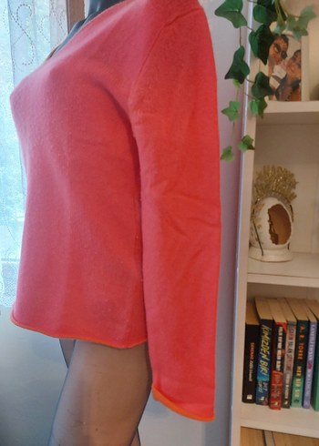 Simply Cashmere Marka, pembe V yaka kaşmir kazak - Görsel 2