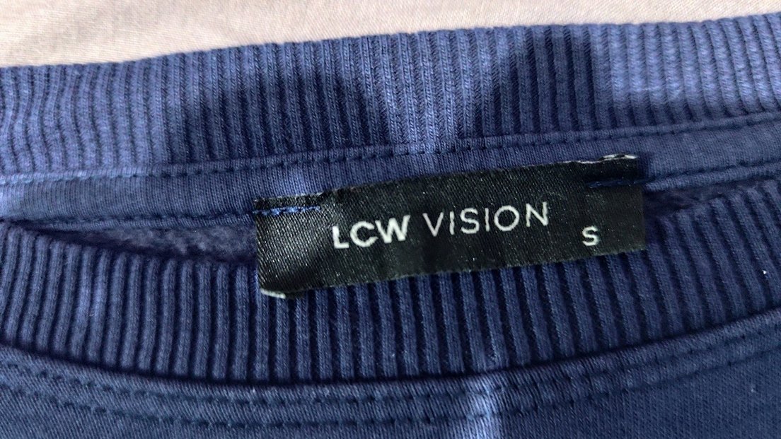 Kadın Mavi Bisiklet Yaka Rahat Sweatshirt - Görsel 2