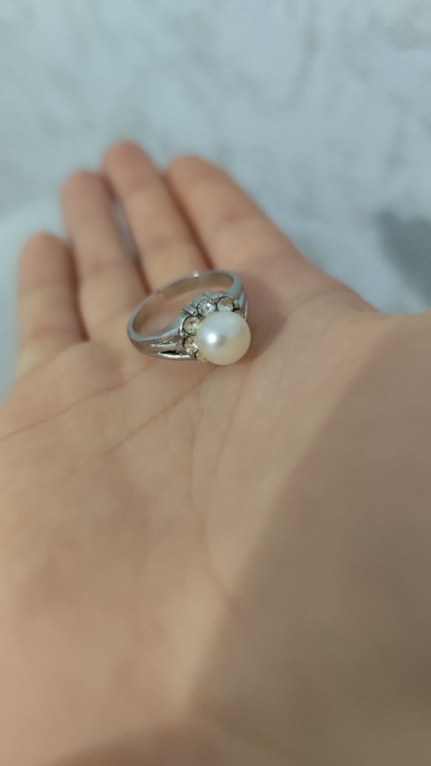 Kadın Beyaz Payetli Kelebek Yüzük - Görsel 4