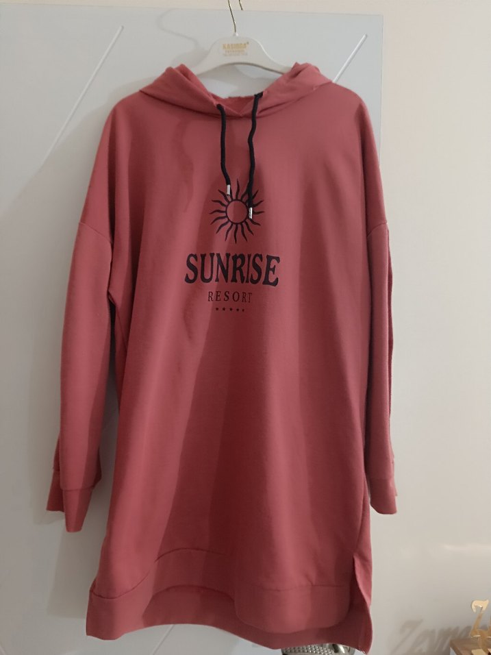Düğmeli Pembe Kadın Sweatshirt - Görsel 2