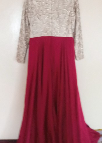 Bordo Uzun Kollu Drapeli Kadın Elbise - Görsel 2