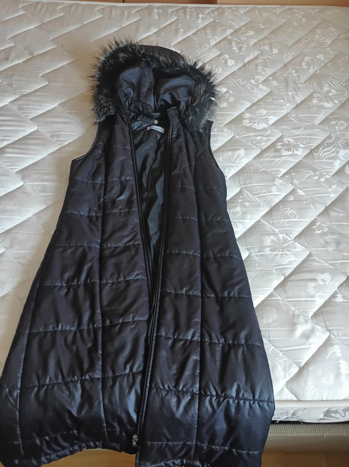 Siyah Parlak Biker Kadin yelek - Görsel 2