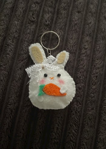 Renkli Kürklü Tavşan Anahtarlık - Görsel 4