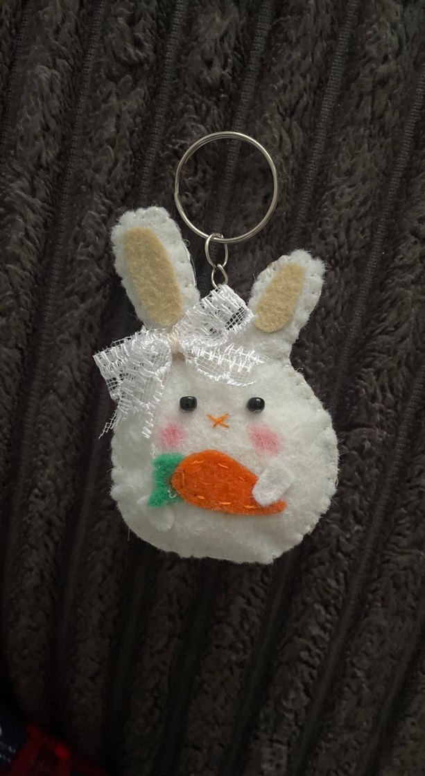 Renkli Kürklü Tavşan Anahtarlık - Görsel 3
