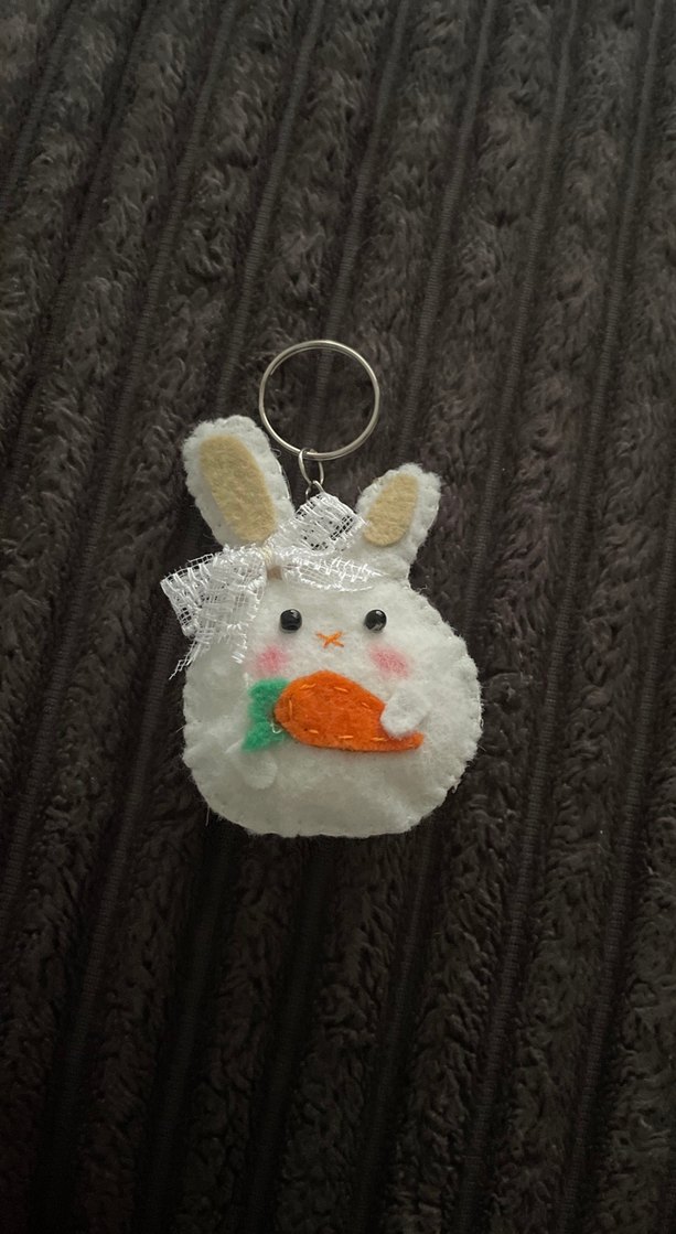 Renkli Kürklü Tavşan Anahtarlık - Görsel 4