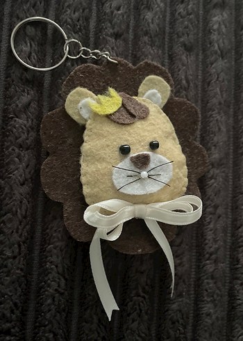 Kahverengi Kürklü Aslan Figürlü Anahtarlık - Görsel 3