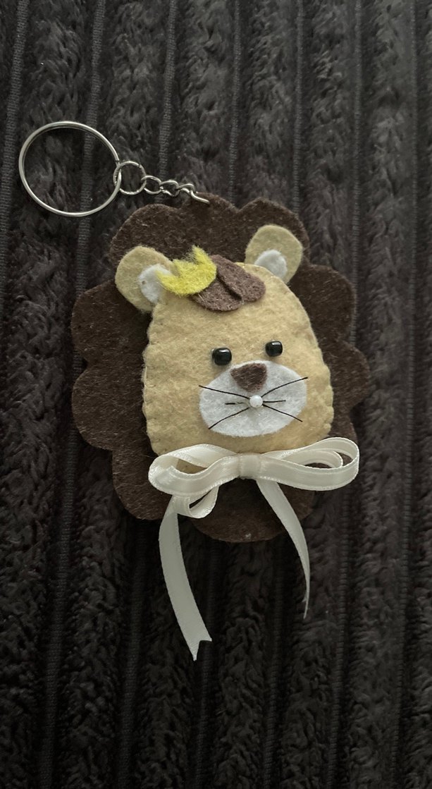 Kahverengi Kürklü Aslan Figürlü Anahtarlık - Görsel 3