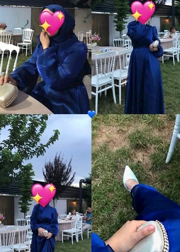 Lacivert tesettür abiye - Görsel 4