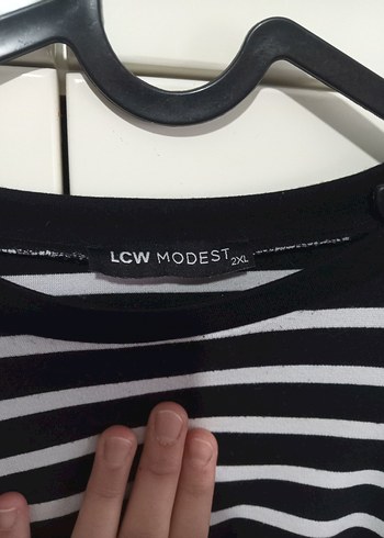 Uzun Kollu Siyah Beyaz Çizgili Hamile Tişört - Görsel 4