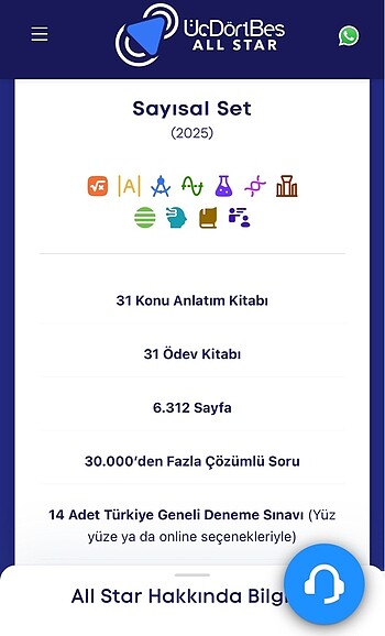 345 allstar sayısal set