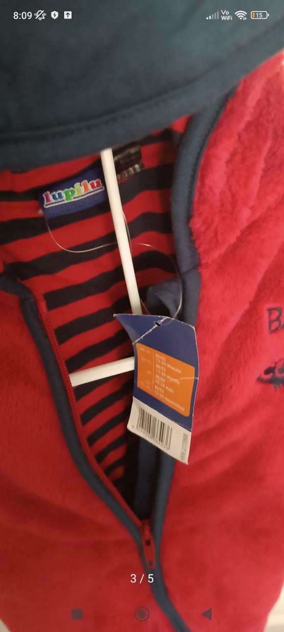 Bebek Tulum Kapüşonlu Fermuarlı Yeni Etiketli - Görsel 3