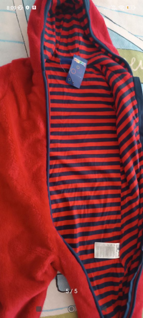 Bebek Tulum Kapüşonlu Fermuarlı Yeni Etiketli - Görsel 5