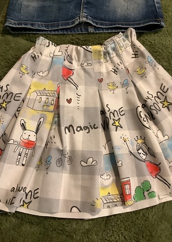 Kız Çocuk Çok Renkli Piliseli Etek İkili - Görsel 2