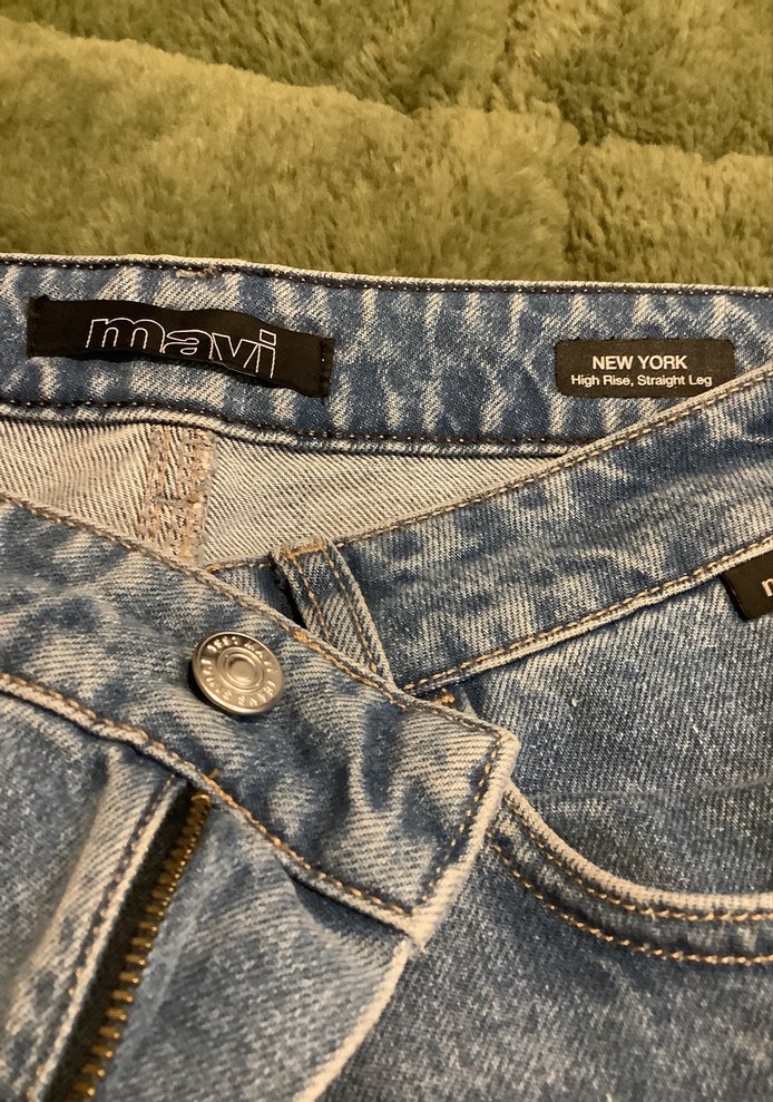 Kadın Gri Kot Pantolon, Rahat Kesim, Tokalı - Görsel 2