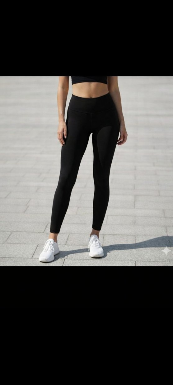 Siyah Dar Kesim Kadın Spor Taytı - Görsel 2