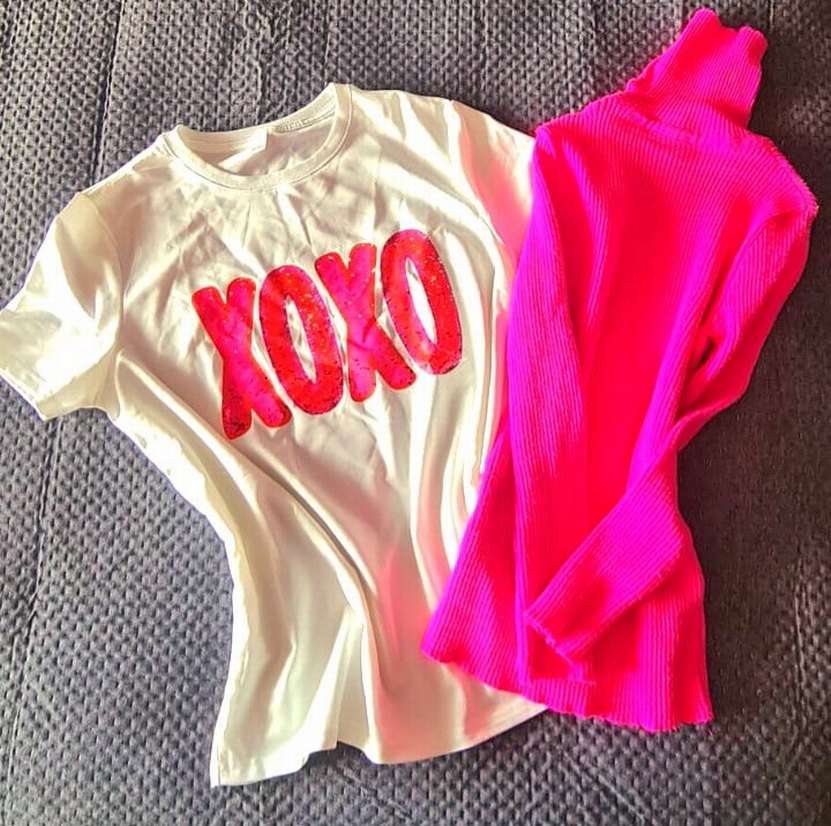 XOXO Neon Pembe Baskılı İkili Takım - Görsel 3