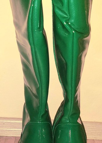 Yeşil Rugan Platform Çizme - Görsel 4