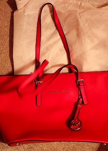 Michael Kors Kırmızı Çanta Cüzdan Takım - Görsel 2