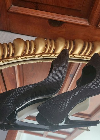 Krokodil Desenli Taba Stiletto(+1 Hediyeli) - Görsel 8