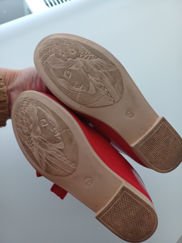 Kız Çocuk Kırmızı Fiyonk Detaylı Babet - Görsel 5