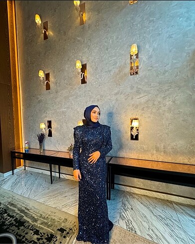 Lacivert tesettür abiye - Görsel 5