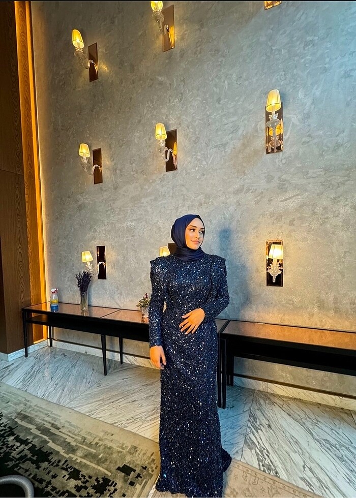 Lacivert tesettür abiye - Görsel 5