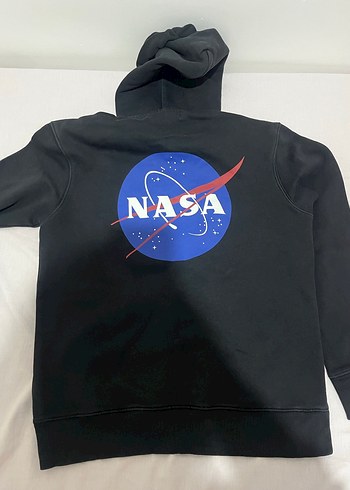 m Beden HM Kadın Siyah NASA Baskılı Sweatshirt