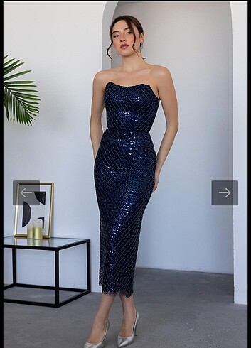 Payetli Abiye elbise - Görsel 6