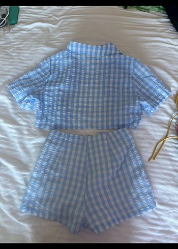 Penti Mavi Ekose Mini Kadın Pijama Takımı