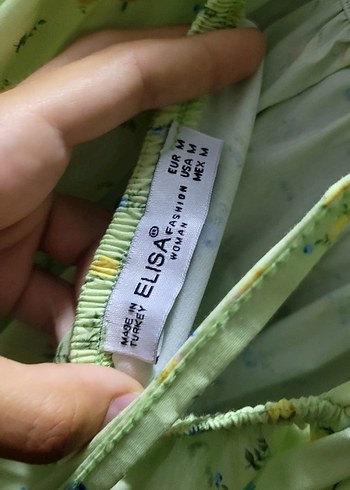 m Beden yeşil Renk Yeşil V Yaka Mini Bohem Elbise