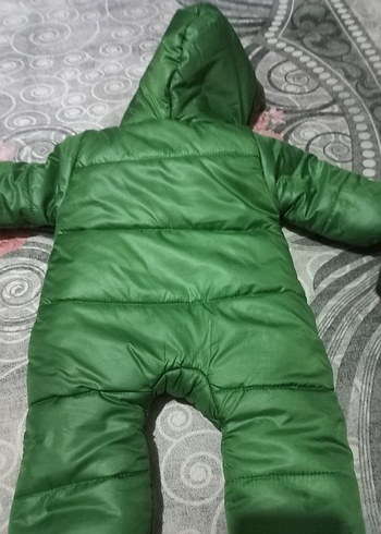 Koyu Yeşil Bebek Kayak Tulumu Fermuarlı - Görsel 2
