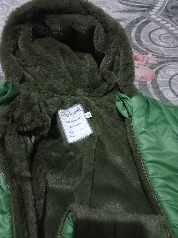 Koyu Yeşil Bebek Kayak Tulumu Fermuarlı - Görsel 3