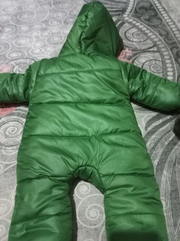 Koyu Yeşil Bebek Kayak Tulumu Fermuarlı - Görsel 2