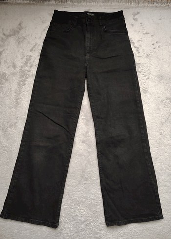 Kadın Lc Waikiki Siyah Wide Leg Denim Pantolon