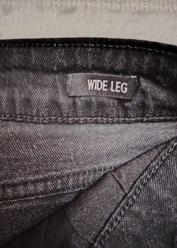 26 Beden siyah Renk Kadın Lc Waikiki Siyah Wide Leg Denim Pantolon