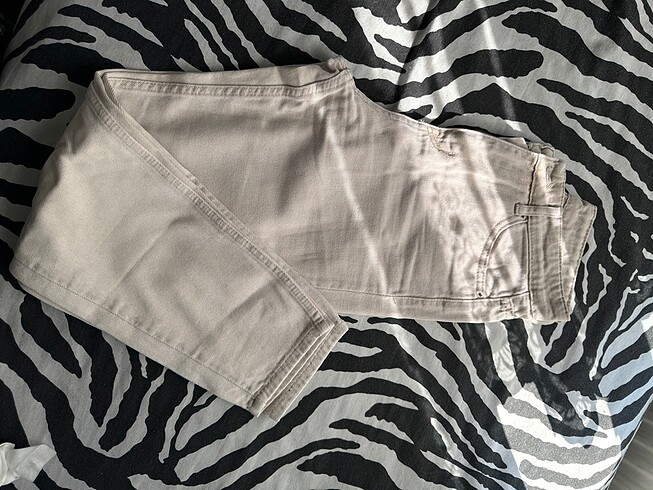 Kadın bej boyfriend jean