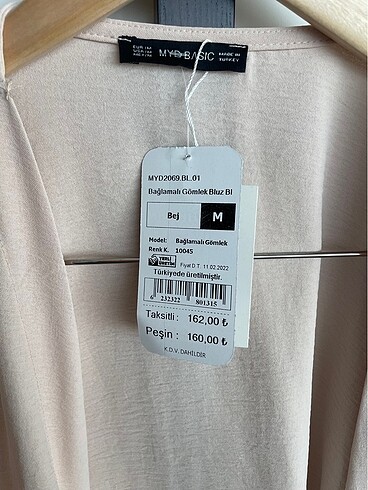 m Beden My Dükkan Bej Bağlamalı Gömlek Bluz